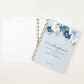Botanische stoffige blauwe groene bruiloft planner (Display)