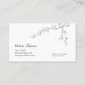 Botanische streektekening van landbloem visitekaartje (Achterkant)