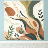 Botanische stroming – Abstracte Natuur in aardse t Canvas Afdruk (Insitu (Houten vloer))