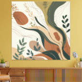 Botanische stroming – Abstracte Natuur in aardse t Canvas Afdruk (Insitu (Woonkamer))