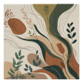Botanische stroming – Abstracte Natuur in aardse t Perfect Poster (Voorkant)