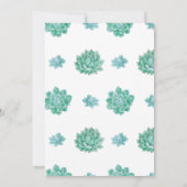 Botanische succulent groene bruiloft uitnodiging (Achterkant)