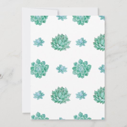 Botanische succulent groene bruiloft uitnodiging (Achterkant)
