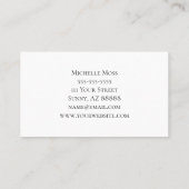 Botanische Succulente Elegant Script Typografie Visitekaartje (Achterkant)