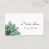 Botanische Succulente Elegant Script Typografie Visitekaartje (Voorkant)