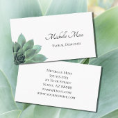 Botanische Succulente Elegant Script Typografie Visitekaartje