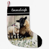 Botanische Suffolk Sheep Kleine Kerstsok (Voorkant)