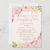 Botanische Sugar & Spice Girl Baby shower Uitnodig Kaart (Voorkant)