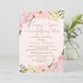 Botanische Sugar & Spice Girl Baby shower Uitnodig Kaart (Staand voorkant)