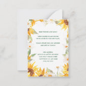 Botanische Sun Flower Photo Moving Announge Notitiekaartje (Achterkant)