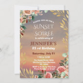 Botanische Sunset Soiree Verjaardagsfeest Viering Kaart (Voorkant)
