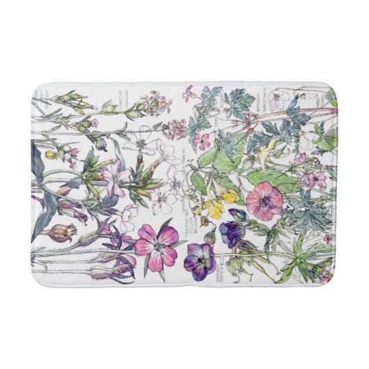 Botanische sweet William Wildflower Flower Bath Ma Badmat (Voorkant)