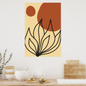 Botanische Symmetrie Abstracte lijn Art Wall Print (Keuken)