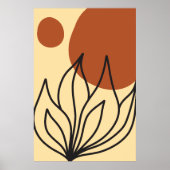 Botanische Symmetrie Abstracte lijn Art Wall Print (Voorkant)