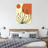 Botanische Symmetrie Abstracte Line Art Wall Print (Insitu (Slaapkamer))