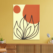 Botanische Symmetrie Abstracte Line Art Wall Print (Insitu (Woonkamer))