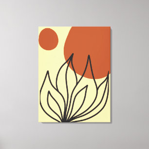 Botanische Symmetrie Abstracte Line Art Wall Print