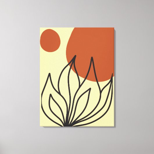 Botanische Symmetrie Abstracte Line Art Wall Print (Voorkant)