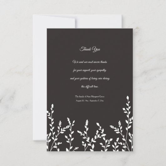 Botanische sympathie bedankje kaart (Voorkant)