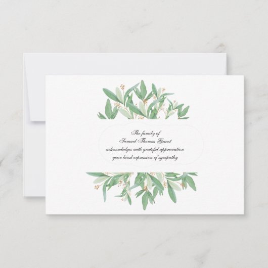 Botanische sympathie Hartelijk dank Kaart (Voorkant)