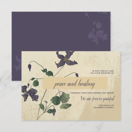 Botanische sympathie Hartelijk dank Kaart (Voorkant / Achterkant)