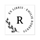 Botanische tak Initiaal ronde naam ex libris Zelfinktende Stempel (Design)
