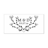 Botanische takken Monogram Bruiloft Rubberstempel (Afrduk)