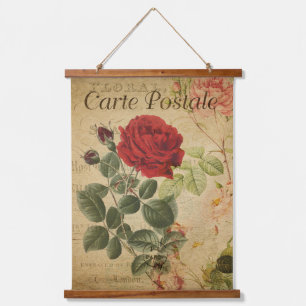  botanische tapijten - Franse rode roze Hangend Wandkleed