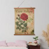  botanische tapijten - Franse rode roze Hangend Wandkleed (Slaapkamer)