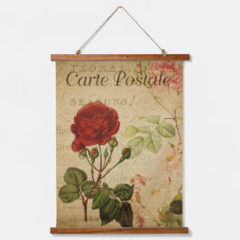  botanische tapijten - Franse rode roze Hangend Wandkleed