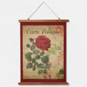 botanische tapijten - Roos rode achtergrond Hangend Wandkleed (Voorkant)