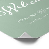 botanische tekening monogram rust Welkomstteken Poster (Hoek)