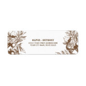 Botanische tekening Rustic Return Address Label (Voorkant)