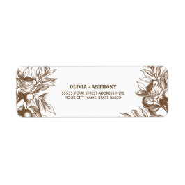 Botanische tekening Rustic Return Address Label