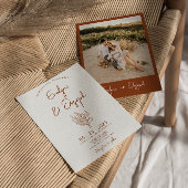 Botanische Terracotta Bloemen Boho Unieke Bruiloft Kaart