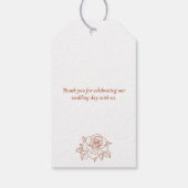 Botanische Terracotta Dank U Trouwrand Cadeaulabel (Achterkant)