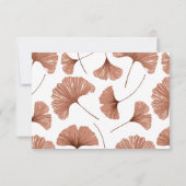 Botanische Terracotta Ginkgo Leaf Wedding RSVP Kaa (Achterkant)