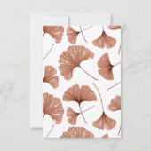 Botanische Terracotta Ginkgo Leaf Wedding RSVP Kaa (Achterkant)