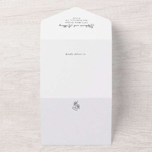 Botanische terracotta Wildflower Arch Wedding All In One Uitnodiging (Buitenkant)