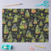 Botanische Terrariums op zwart tissuepapier (Craft)