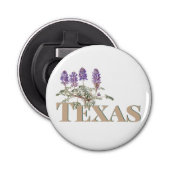 Botanische Texas Bluebonnet 2 Button Flesopener (Voorkant)