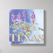 Botanische Texas Bluebonnet 2 Canvas Afdruk (Voorkant)