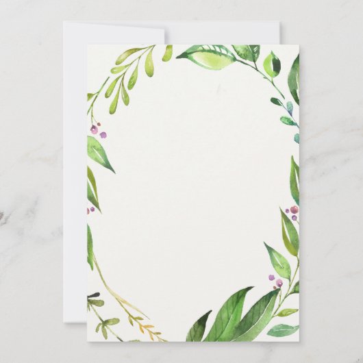 Botanische thee-bridale doucheuitnodiging kaart (Achterkant)