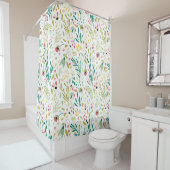 Botanische thema kleurrijke wilde bloemen patroon douchegordijn (In situ)
