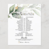 Botanische tijdlijn voor tekstbruiloft in script v (Achterkant)