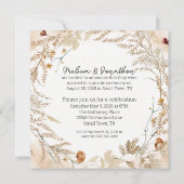 botanische tiny Floral bruiloft gewoon getrouwd Aankondiging (Achterkant)