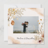 botanische tiny Floral bruiloft gewoon getrouwd Aankondiging (Voorkant)