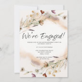 botanische tiny Floral Engagement Party Kaart (Voorkant)