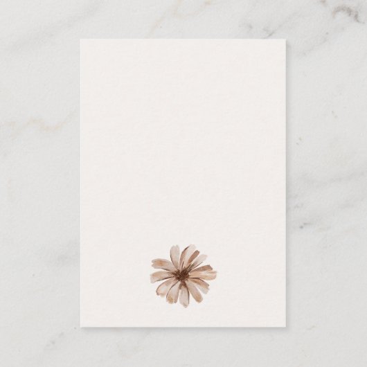  botanische tiny Floral Wedding Informatiekaartje (Achterkant)