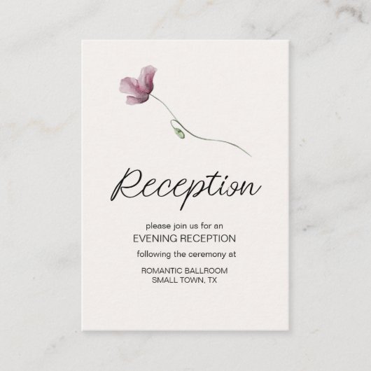  botanische tiny Floral Wedding Informatiekaartje (Voorkant)